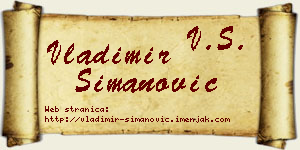 Vladimir Simanović vizit kartica